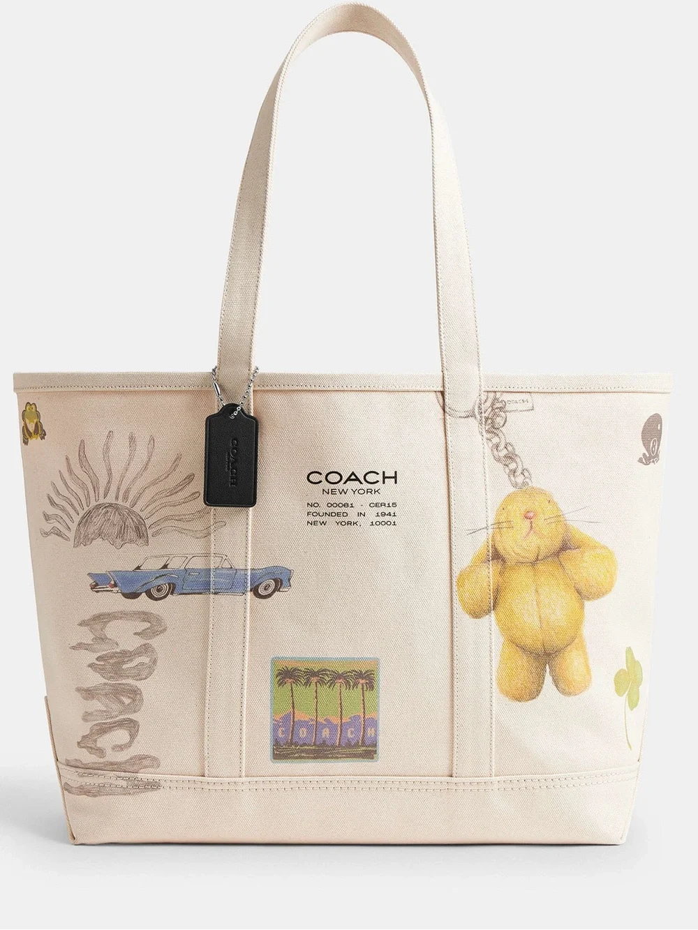 Coach Utility Tote Sketch Print Canvas Leather Laptop Bag NWT